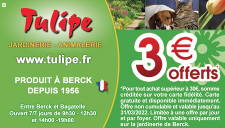 Coupon Jardinerie Tulipe