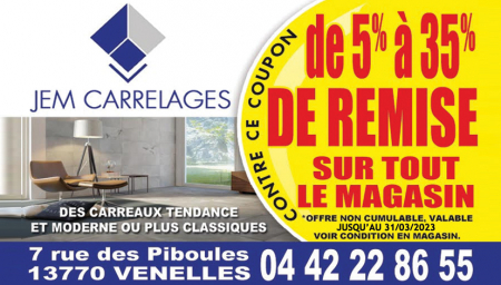Coupon Jem Carrelages
