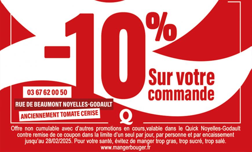 Coupon Quick Noyelles-Godault